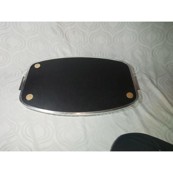 Silhouette Silver Tone Tray with Roses, Mid Century Silhouette Tray, Silver Tone - Picture 7 of 7